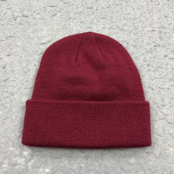 Aston Villa FC Beanie Adult OS Maroon "Villans" Cuffed Knit Hat AVFC Patch Logo - Picture 2 of 10